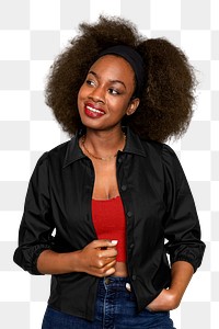 African American woman png sticker, transparent background