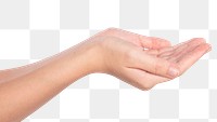 Cupped hand gesture png mockup