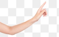 Hand gesture png mockup pointing on an invisible screen