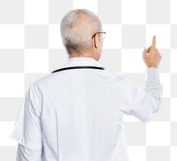 Male doctor png mockup rear view