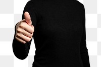 Thumbs up hand gesture png mockup fingerprint scanning biometric security technology