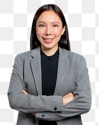 Professional Asian businesswoman png mockup