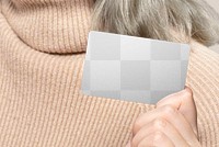 Credit card png mockup presented by a woman