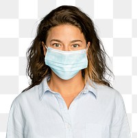 Woman wearing mask mockup png in the new normal