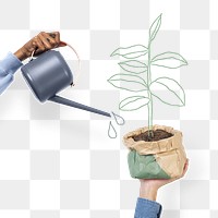 Sustainable plant png illustration remix