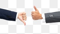 Png Thumbs up down hands mockup agree and disagree gesture