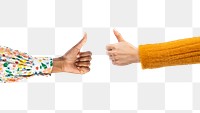 Png Thumbs up down hands mockup agree and disagree gesture