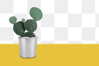 Potted cactus png background retro remix