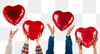 Png People holding hearts mockup for Valentines’ celebration