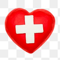 Png Medical cross heart mockup plasticine clay DIY element