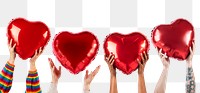 Png People holding hearts mockup for Valentines’ celebration