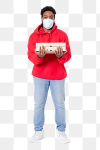 Png Pizza delivery man mockup during the new normal