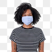 Png African woman mockup wearing face mask in the new normal