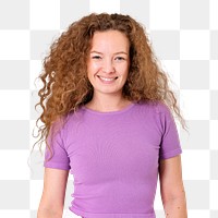 Png European woman smiling mockup cheerful expression closeup portrait