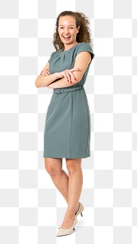 Png Confident European businesswoman mockup full body portrait for jobs and career campaign