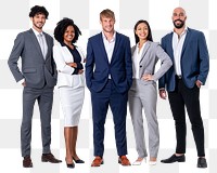 Png Confident business people mockup diversity and teamwork concept