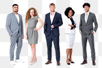 Png Diverse business people mockup full body portrait for jobs and career campaign