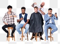 Png Men’s barber shop mockup  with hairstylist jobs and career campaign