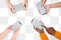 Png Smartphone screen hands mockup digital device