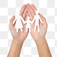 Png Happy family paper mockup hand craft charity symbol