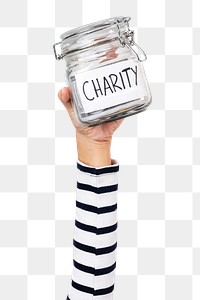 Png Charity money jar mockup for donation campaign