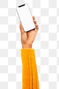 Png smartphone screen hand mockup digital device