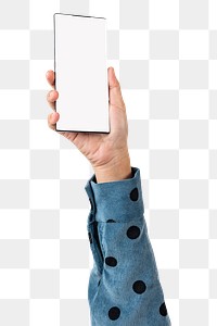 Png smartphone screen hand mockup digital device