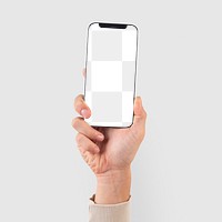 Png smartphone screen hand mockup digital device