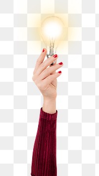 Png Light bulb creative mockup business idea symbol held by a hand