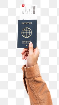 Png Hand holding passport mockup new normal travel