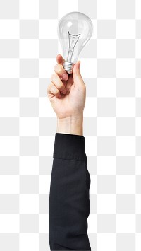 Png Light bulb creative mockup business idea symbol held by a hand