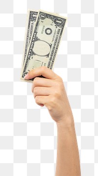 Png Hand holding money mockup in finance concept