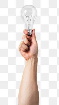 Png Light bulb creative mockup business idea symbol held by a hand