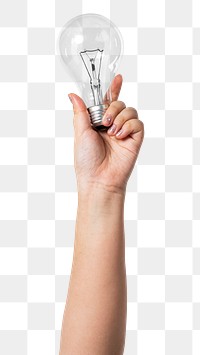 Png Light bulb creative mockup business idea symbol held by a hand