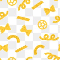 Cute png paste food pattern background in yellow cute doodle style