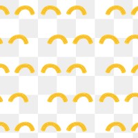 Macaroni png pasta food pattern background in yellow cute doodle style