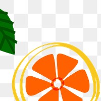 Tropical tangerine fruit frame design element