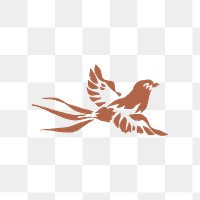 Flying bird png sticker brown illustration