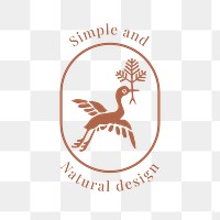 Natural bird png logo for organic brands in earth tone