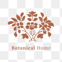 Beautiful leaf logo psd template for botanical branding in brown