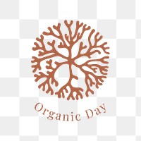 Sea coral png logo for organic day in brown