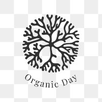 Sea coral png logo for organic day in black