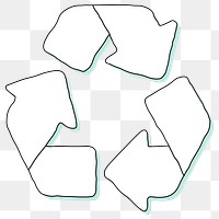 Recycle png symbol doodle illustration