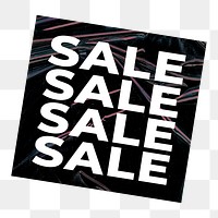 Sale png sticker with shopping text in black and white