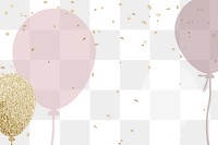 Pink balloons border png transparent background