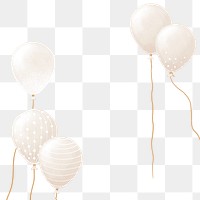 Luxury balloon border png in gold tone