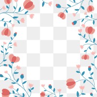 Colorful floral frame png transparent background