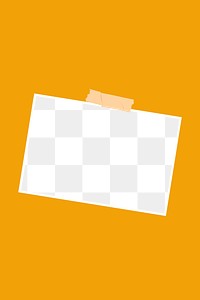 Png picture frame taped on orange background