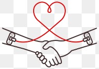 Handshake blood donation campaign png minimal line art style