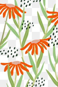 Daisy patterned png background transparent